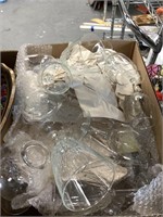 Large lot of cut crystal goblets and other dishes