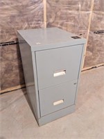 Grey Metal 2 Drawer Filing Cabinet