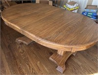 Solid Oak Table Wood Table Shown with 2 Removable
