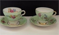 Pair of Tea Cups and Saucers Different Patterns