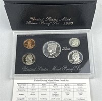1995 KEY US Silver Proof Coin Set