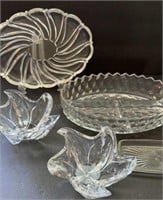 Clear Glass Divided Relish Oval 10”, Pair of 5