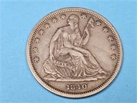 1840 Seated Liberty  Silver Half Dollar Coin