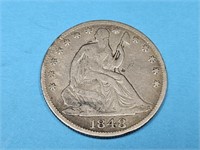 1848 O Seated Liberty Silver Half Dollar Coin