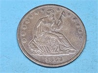 1863 Seated Liberty Silver Half Dollar Coin