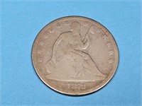 1872 Carson City Seated Libery Silver Half Dollar