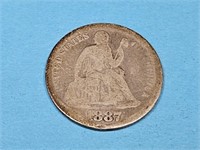 1887 Seated Liberty Silver Dime