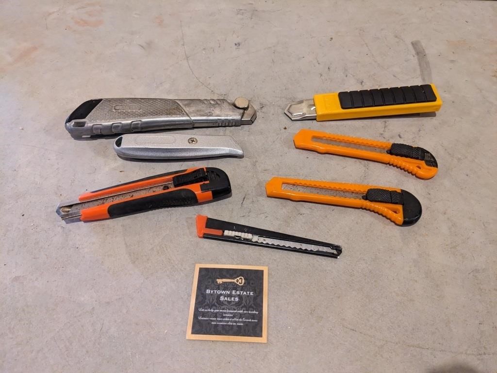 Lot of Assorted Retractable Utility Knives