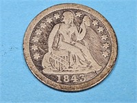 1843 Seated Liberty Silver Dime