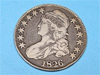 1826 Bust Silver Half Dollar Coin
