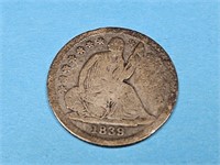 1839 O Seated LIberty Silver 1/2 Dime