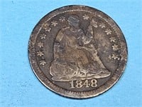1848 O Seated LIberty Silver 1/2 Dime