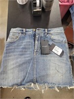 New Saint Laurent Paris denim mini skirt size 27