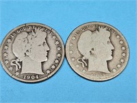 2-1904 Barber Silver Half Dollars