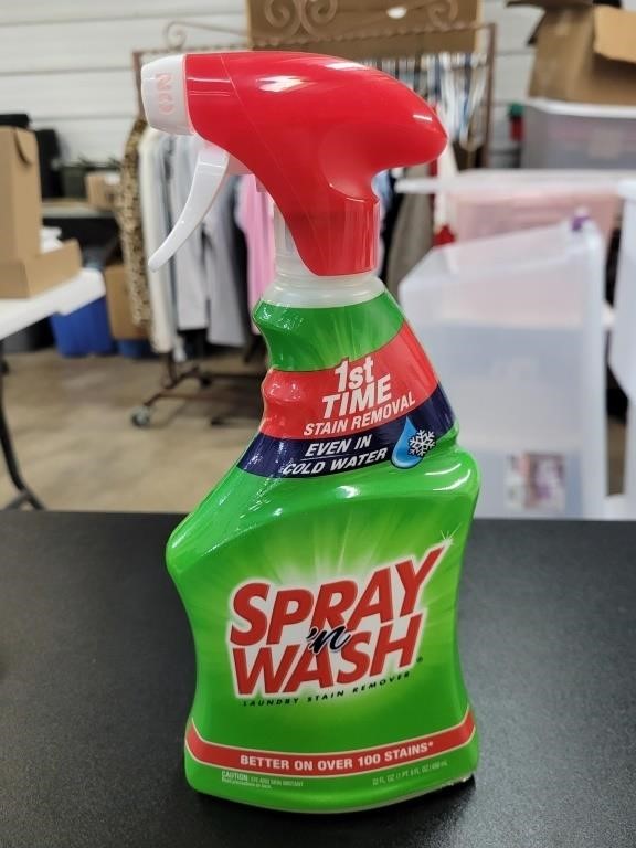 Spray and wash laundry stain remover