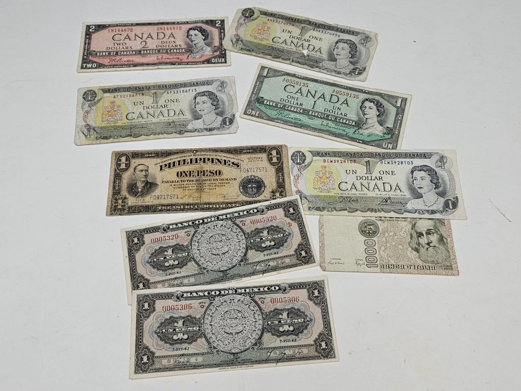 Foreign Currency Italy, Canda, Phillipines