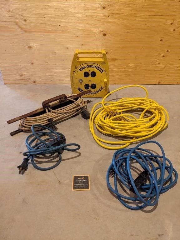 Extension Cord Reel/Assorted Extension Cords