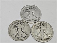 1919 D D P  Walking Liberty Half Dollar Coins
