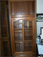 Tall Curio Cabinet - Open Shelf - Glass Doors - Wo