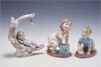 Lot of 3 Lladro Baby Figurines w/ Original Boxes.