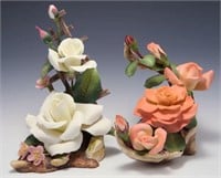 Lot of 2 Boehm Porcelain Flower Figurines.
