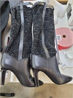 Saint Laurent knee-high black heel boots size 9