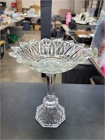 Tall Crystal fruit bowl 9 in
