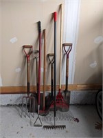 Lot of Assorted Shovels/Handled Yard Tools