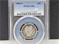 1896 S 25 Cent Graded PCGS G06
