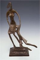Mid-Century Modern Bronze Mother & Child Sculpture