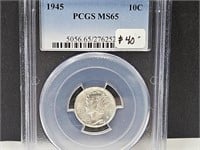 1945 10 Cent Graded PCGS MS65