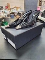 New Staint Laurent black sling shoes size 9