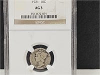 1921 10cent Graded AG3  3513672-091