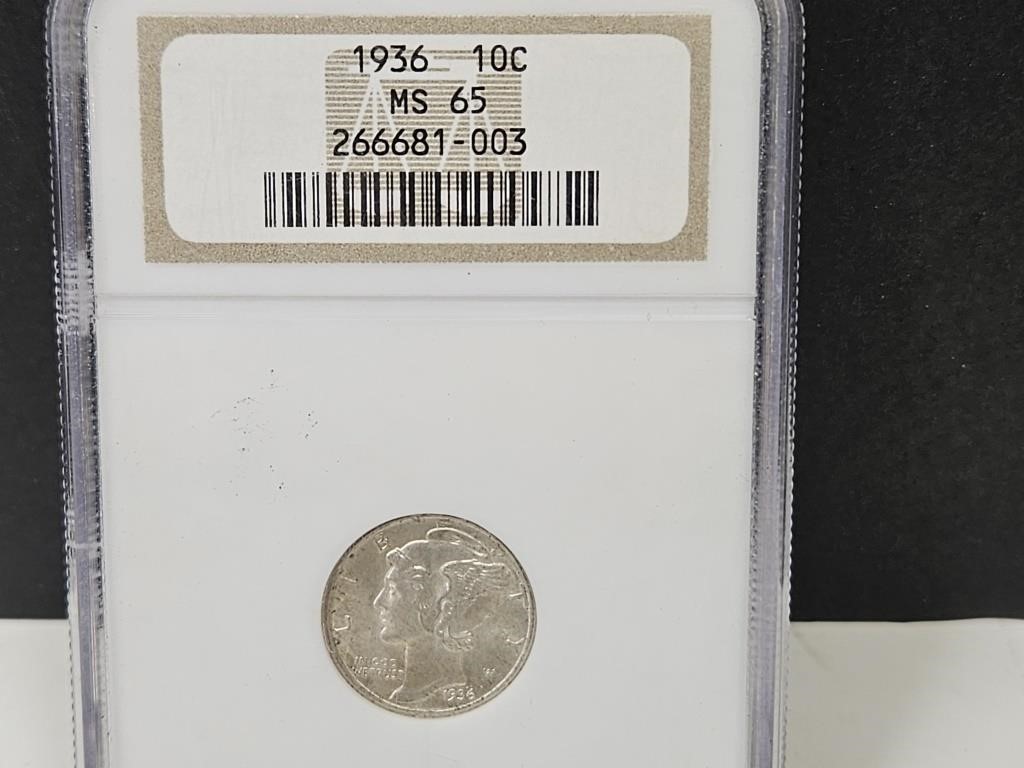 1936 10 Cent Graded MS 65  266681-003