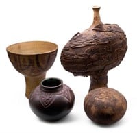 Lot: Four Pottery Pieces - Sally Ravindra & More.