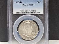 1963-d 50 Cent Graded PCGS MS64