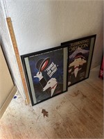 Two framed plastic derby night prints. One frame