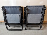 Grey/Black Fabric Zero Gravity Patio Chairs