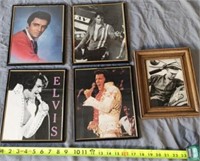5 Elvis Presley Photos, 4 8x10, 1 5x7, Framed