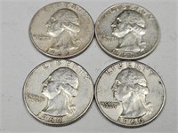 4-1960 Washignton Silver Quarter Coins