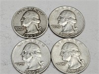 4-  1957 Washington Quarter Silver Coins
