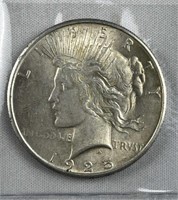 1925 Peace Silver Dollar, AU+