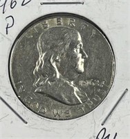 1962 Franklin Silver Half Dollar, US 50c