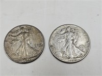1941 & 1941 D Walking Liberty Silver Half Dollars