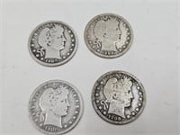 1908 & 1908 S Barber Silver Quarters
