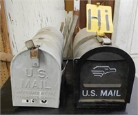 2 Mailboxes, 1 Metal, 1 Plastic.