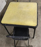 Antique, Children's Metal Folding Table w/2 Chairs