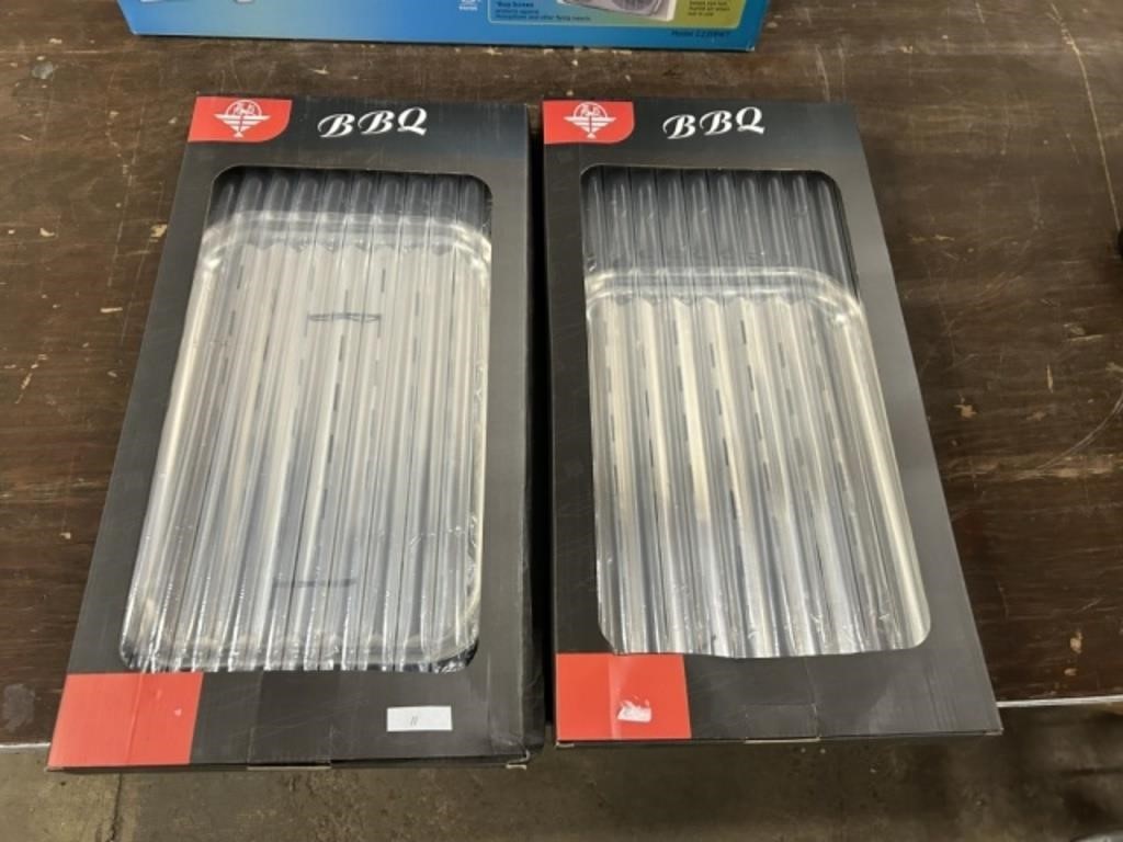 2 BBQ GREASE PANS