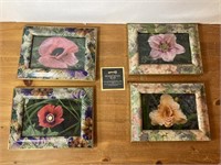 Set of 4 Framed Small Flower Photos