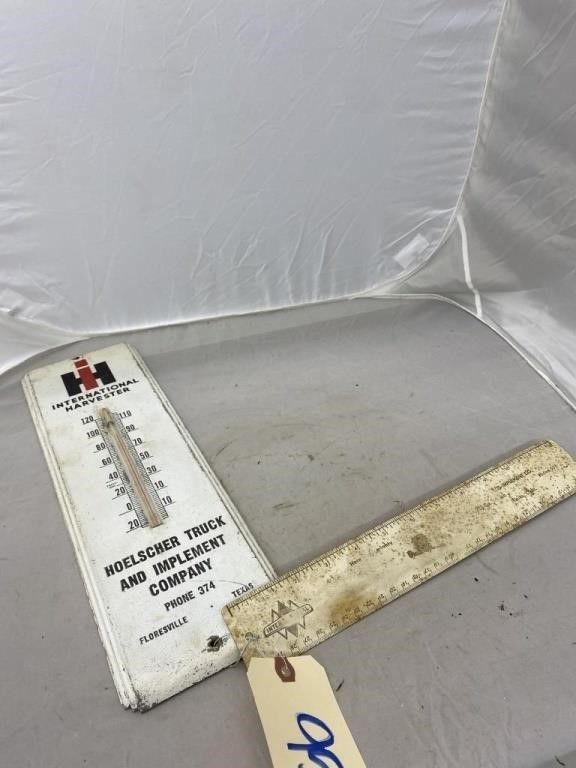 IH Advertising Thermometer 16" & IH Ruler